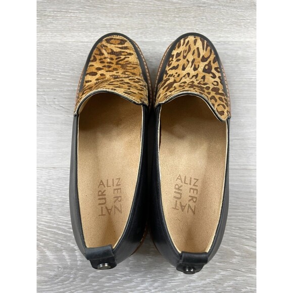 Naturalizer Darry 2 Women's 7M Black Leoperd Print Suede Leather Chunky Loafer - Picture 8 of 12